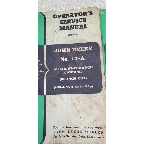 Lot of 3 Service and Setting-up Manual for John Deere 12-A Combine - Picture 2 of 4